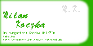 milan koczka business card